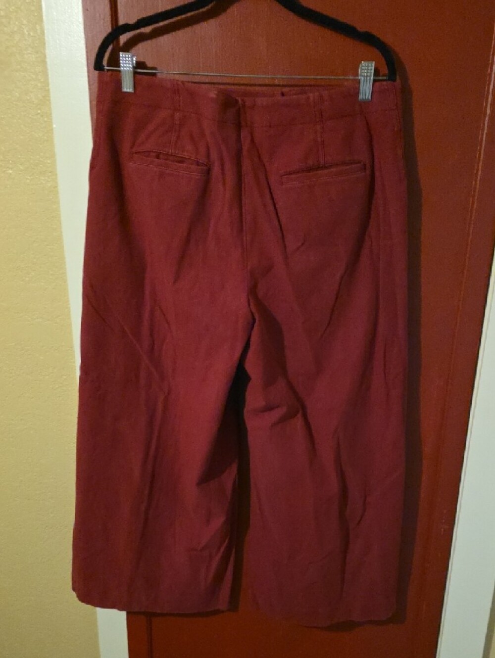 Ann Taylor Women's High-Rise Wide-Leg Pants in Deep Red - Picture 2 of 6